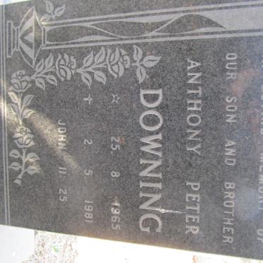 DOWNING Anthony Peter 1965-1981