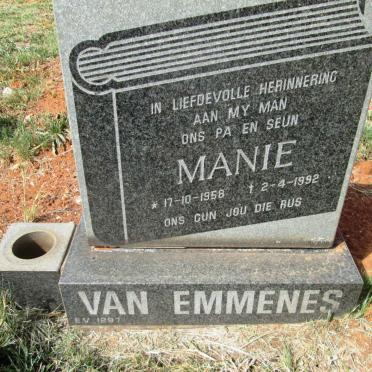 EMMENES Manie, van 1958-1992