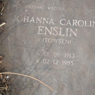 ENSLIN Johanna Carolina nee TOWSEN 1913-1985