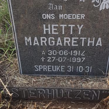 ESTERHUIZEN Hetty Margaretha 1914-1997