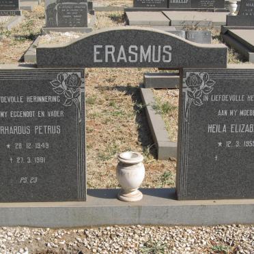 ERASMUS Gerhardus Petrus 1949-1981 &amp; Heila Elizabeth 1955-