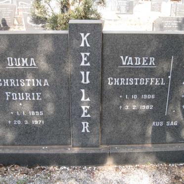 FOURIE Christina 1895-1971 :: KEULER Christoffel 1906-1982 &amp; Johanna 1912-1976