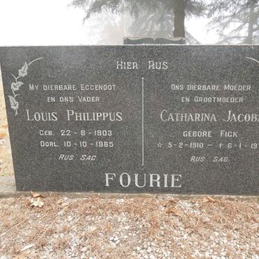 FOURIE Louis Philippus 1903-1965 &amp; Catharina Jacoba FICK 1910-1978