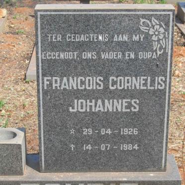 FOURIE Francois Cornelis Johannes 1926-1984