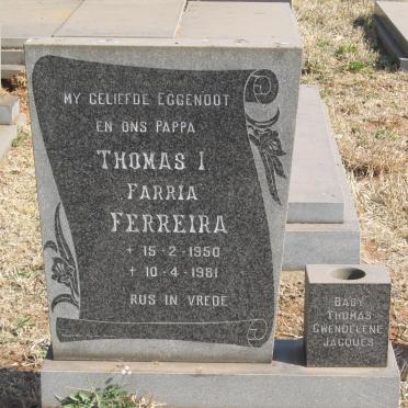 FERREIRA Thomas I. Farria 1950-1981