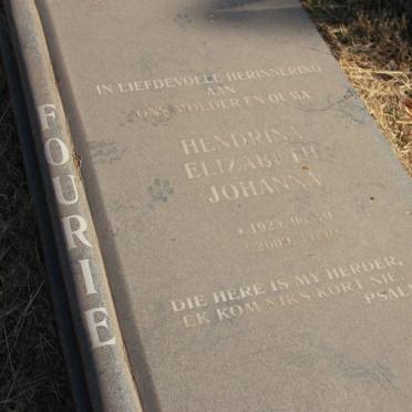 FOURIE Hendrina Elizabeth Johanna 1925-2009