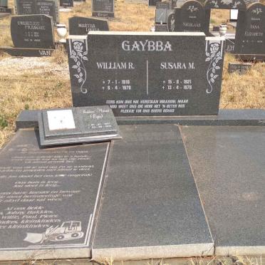 GAYBBA William R. 1919-1978 &amp; Susara M. 1921-1978