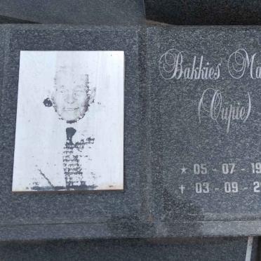 MARAIS Bakkies 1934-2012