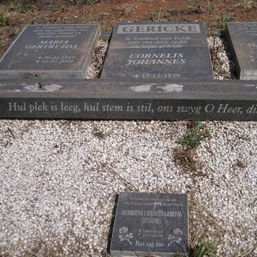 GERICKE Cornelis Johannes 1939- &amp; Anna Magrietha 1941-1983