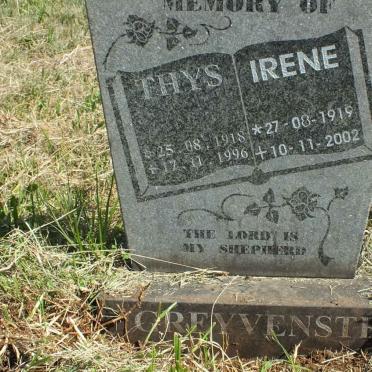 GREYVENSTEIN Thys 1918-1996 &amp; Irene 1919-2002