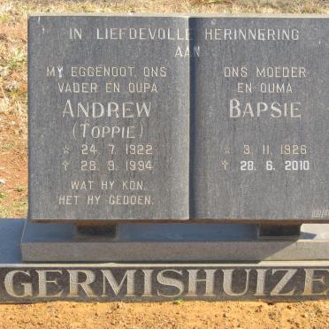 GERMISHUIZEN Andrew 1922-1994 &amp; Bapsie 192692010