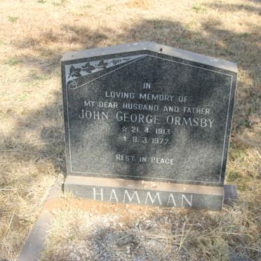 HAMMAN John George Ormsby 1913-1977