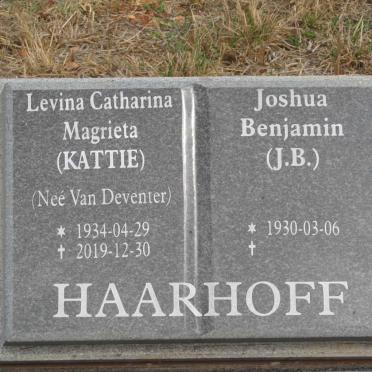 HAARHOFF Joshua Benjamin 1930- &amp; Levina Catharina Magrieta VAN DEVENTER 1934-2019