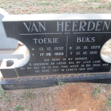 HEERDEN Buks, van 1929-1991 &amp; Toekie 1932-1993