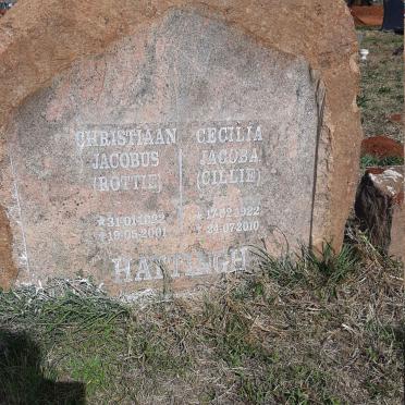 HATTINGH Christiaan Jacobus 1922-2001 & Cecilia Jacoba 1922-2010
