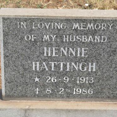 HATTINGH Hennie 1913-1986
