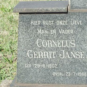 JANSE Cornelus Gerrit 1902-1960