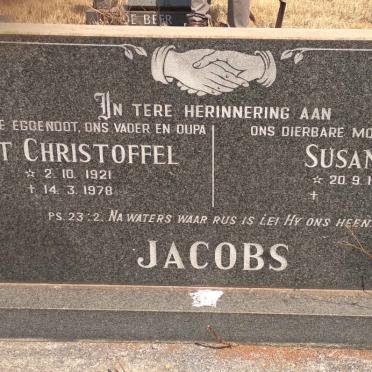 JACOBS Gert Christoffel 1921-1978 &amp; Susanna 1927-