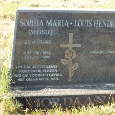 JORDAAN Louis Hendrik 1941- &amp; Sophia Maria VAN STADEN 1946-1996