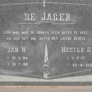 JAGER Jan H., de 1904-1980 &amp; Hester D. 1912-1985