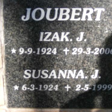 JOUBERT Izak J. 1924-2006 &amp; Susanna J. 1924-1999