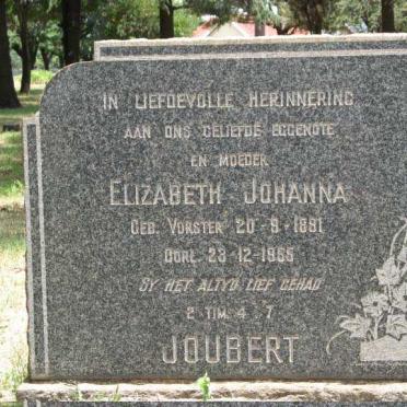 JOUBERT Elizabeth Johanna nee VORSTER 1891-1965