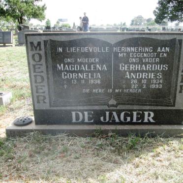 JAGER Gerhardus Andries, de 1934-1993 &amp; Magdalena Cornelia 1936-
