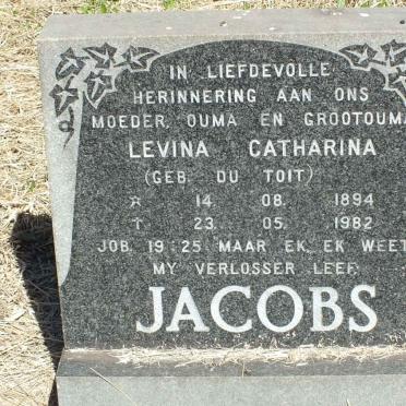 JACOBS Levina Catharina nee DU TOIT 1894-1982