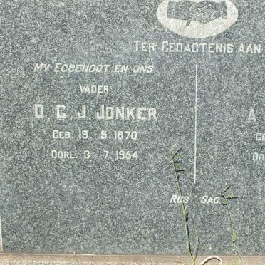 JONKER O.C.J. 1870-1954 &amp; A.C. 1880-1965
