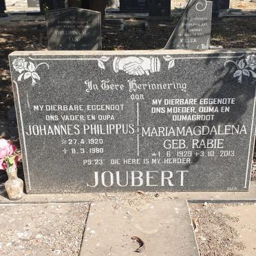 JOUBERT Johannes Philippus 1920-1980 &amp; Maria Magdalena RABIE 1929-2013
