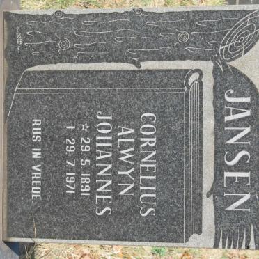 JANSEN Cornelius Alwyn Johannes 1891-1971