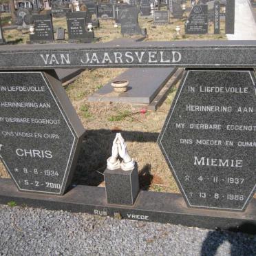 JAARSVELD Chris, van 1934-2010 & Miemie 1937-1986 