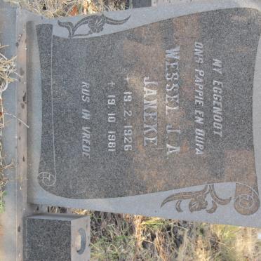 JANEKE Wessel J.A. 1926-1981