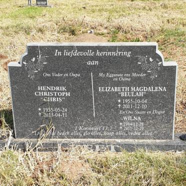 KEET Hendrik Christoph 1955-2013 &amp; Elizabeth Magdalena 1955-2011 :: Wilna 1984-2011