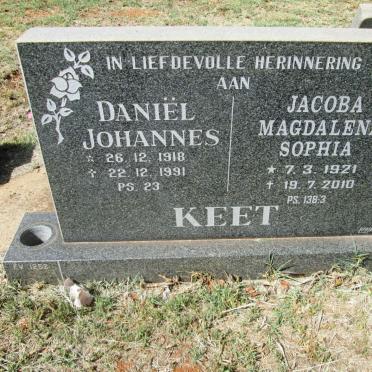 KEET Daniël Johannes 1918-1991 &amp; Jacoba Magdalena Sophia 1921-2010