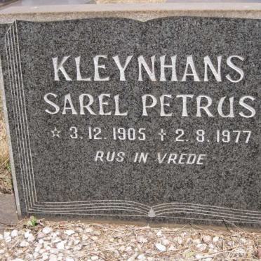 KLEYNHANS Sarel Petrus 1905-1977