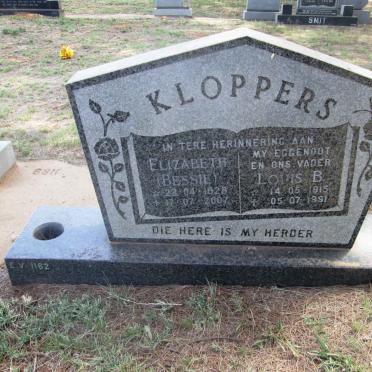 KLOPPERS Louis B. 1915-1991 &amp; Elizabeth 1928-2007