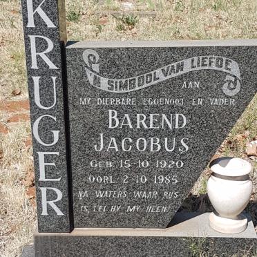 KRUGER Barend Jacobus 1920-1985