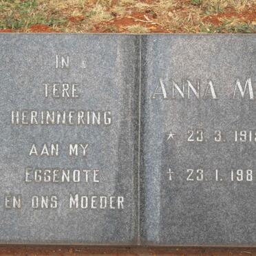 KOEKEMOER S.P. 1927-2000 &amp; Anna M.E. 1915-1986