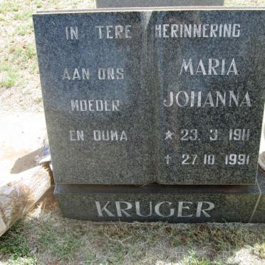 KRUGER Maria Johanna 1911-1991