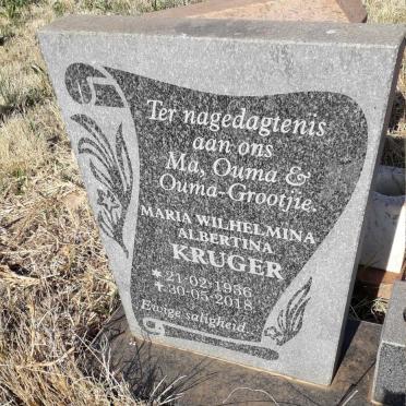 KRUGER Maria Wilhelmina Albertina 1936-2018