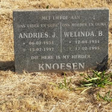 KNOESEN Andries J. 1934-1997 &amp; Welinda B. 1934-1995