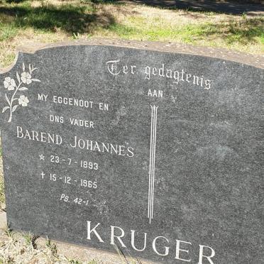 KRUGER Barend Johannes 1893-1965