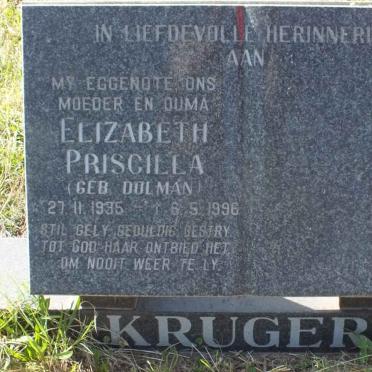 KRUGER Elizabeth Priscilla nee DOLMAN 1935-1996