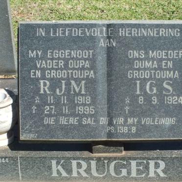 KRÜGER R.J.M. 1918-1995 &amp; I.G.S. 1924-