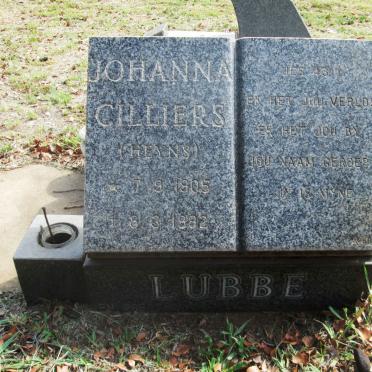 LUBBE Johanna Cilliers nee HEYNS 1905-1982