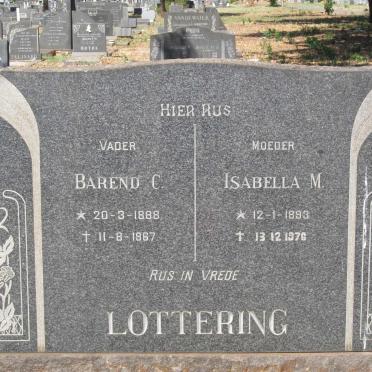 LOTTERING Barend C. 1888-1967 &amp; Isabella M. 1893-1976