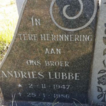 LUBBE Andries 1947-1986