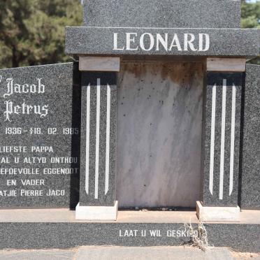 LEONARD Jacob Petrus 1936-1985