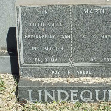 LINDEQUE Martie 1924-1987